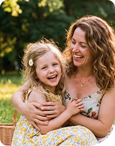 mère et fille portrait nature
